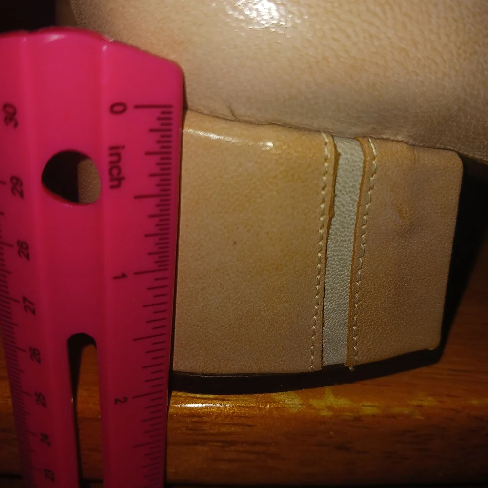San Marina Paris Blush Leather Block Heel Shoes Size 41 US 10 Twee Vintage